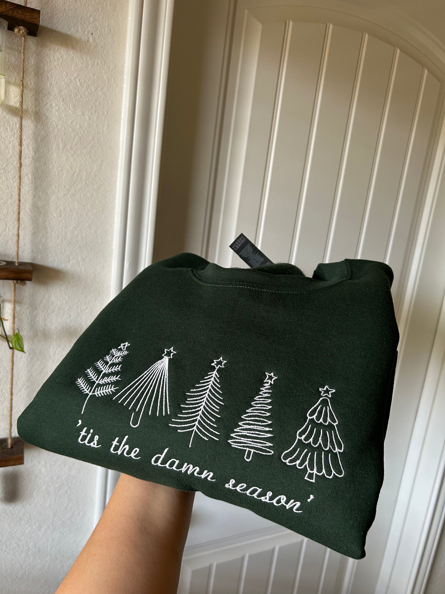 'Tis The Damn Season Embroidered Crewneck