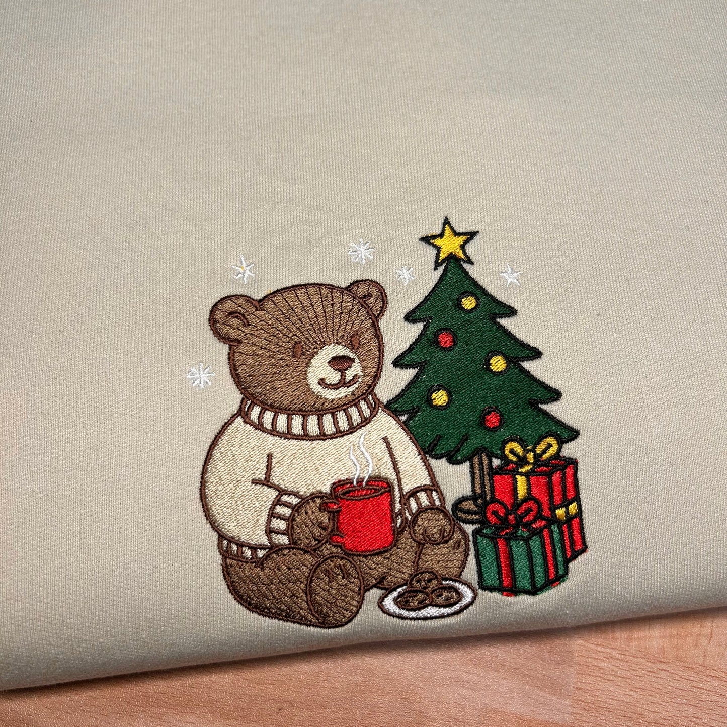 Christmas Teddy Embroidered Crewneck