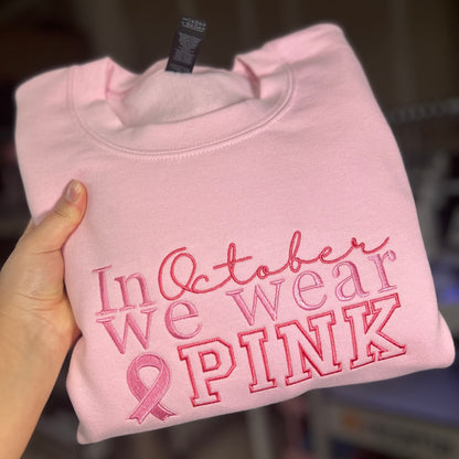 In October We Wear Pink Embroidered Sweater