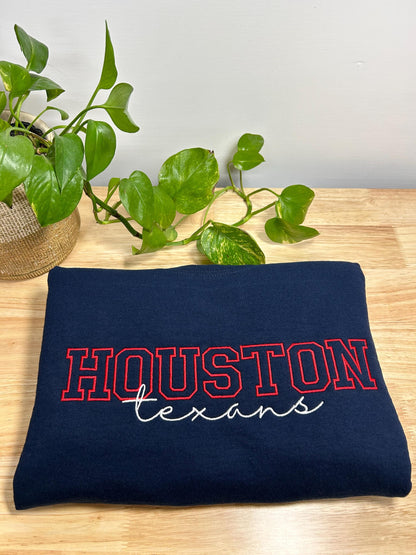Houston Texans Embroidered Crewneck Sweater