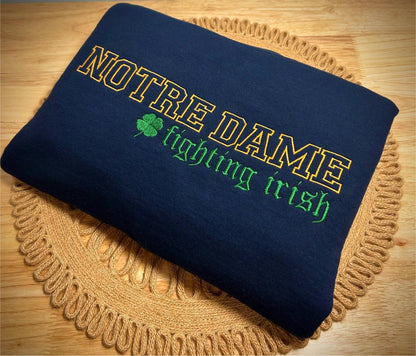 Notre Dame Embroidered Crewneck Sweater | Fighting Irish